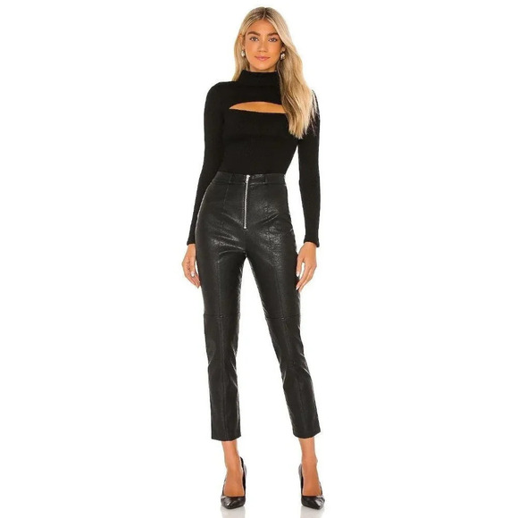Lovers + Friends pants Georgie Faux Leather in Black X-Small asis Vegan Trousers - Picture 1 of 11